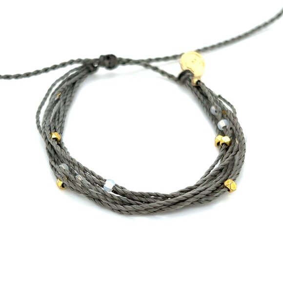 Pura Vida Gray Strand with Beads Bracelet - Picture 1 of 3